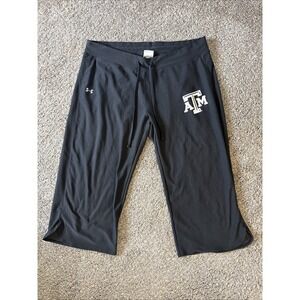 Under Armour Women's Capri Pants HeatGear Activewear Texas A&M Black Size L